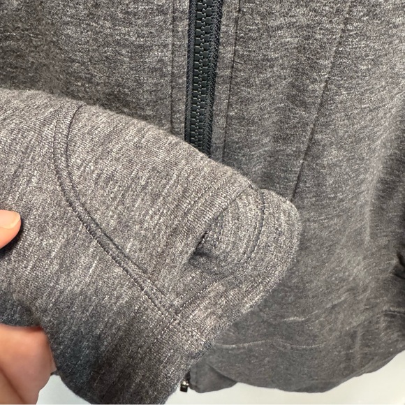 Athleta Women’s Stronger Long Fleece Lined Hoodie Zipper Jacket Grey Size Large - Picture 3 of 6